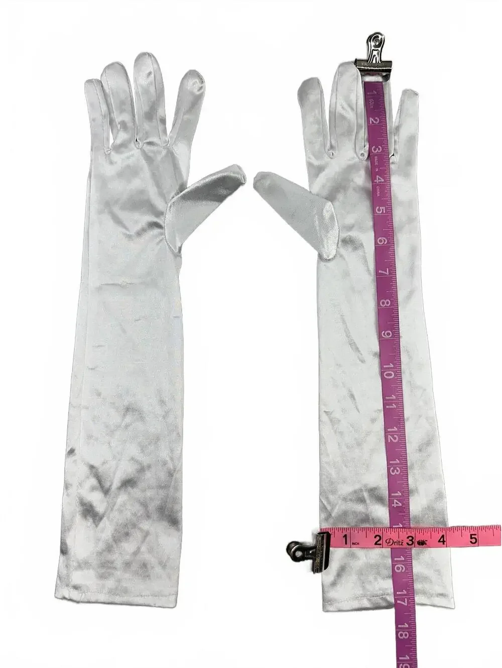 Elegant Long White Satin Gloves Vintage Style